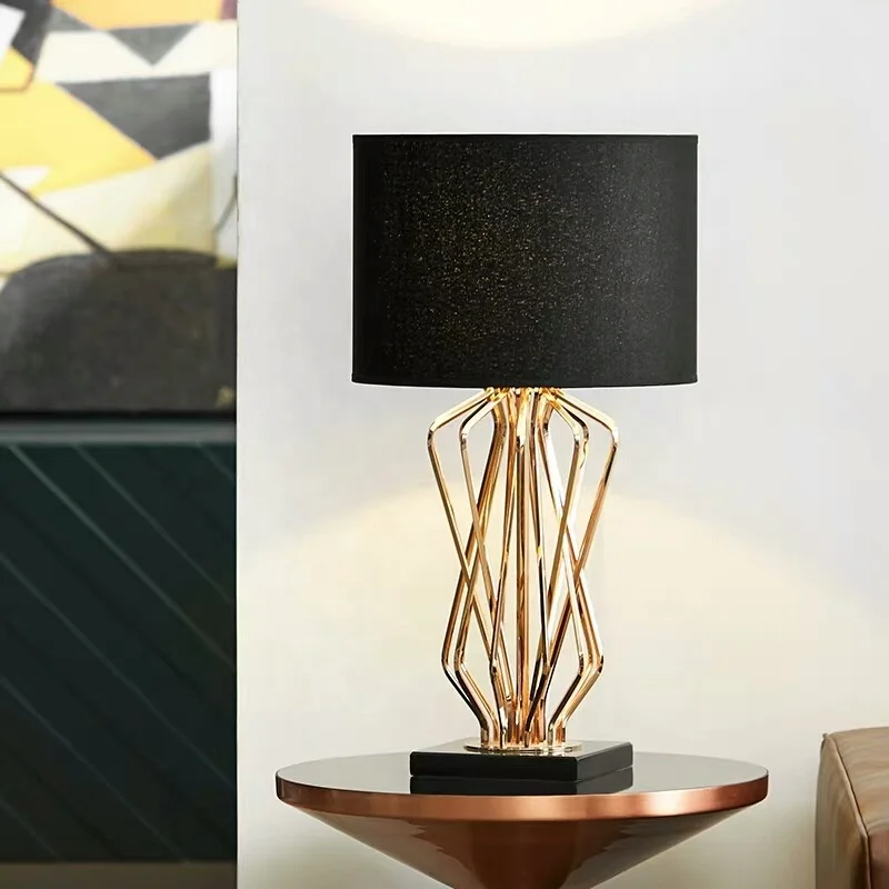 Золото Ретро стиль кошачий глаз мраморное основание льняной тканью производство: Китай тумбочка настольные лампы для спальни гостиной