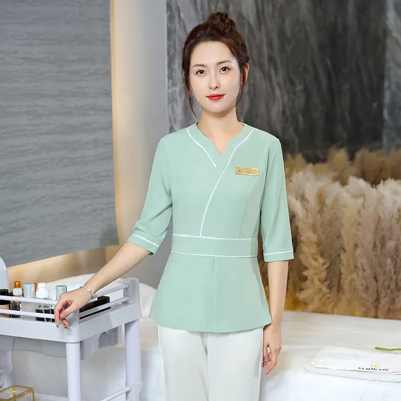 Hotel Health Center Female Technician Work Clothes Soft Beauty Salon Suit Beautician Formal Style Massage Shop Workwear