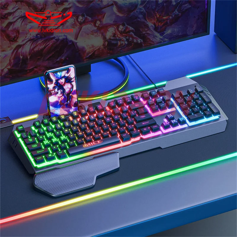 2023 New Gaming Keyboard Game 104 Keys Wired RGB Gaming Keyboards for PC Gamer GK-700