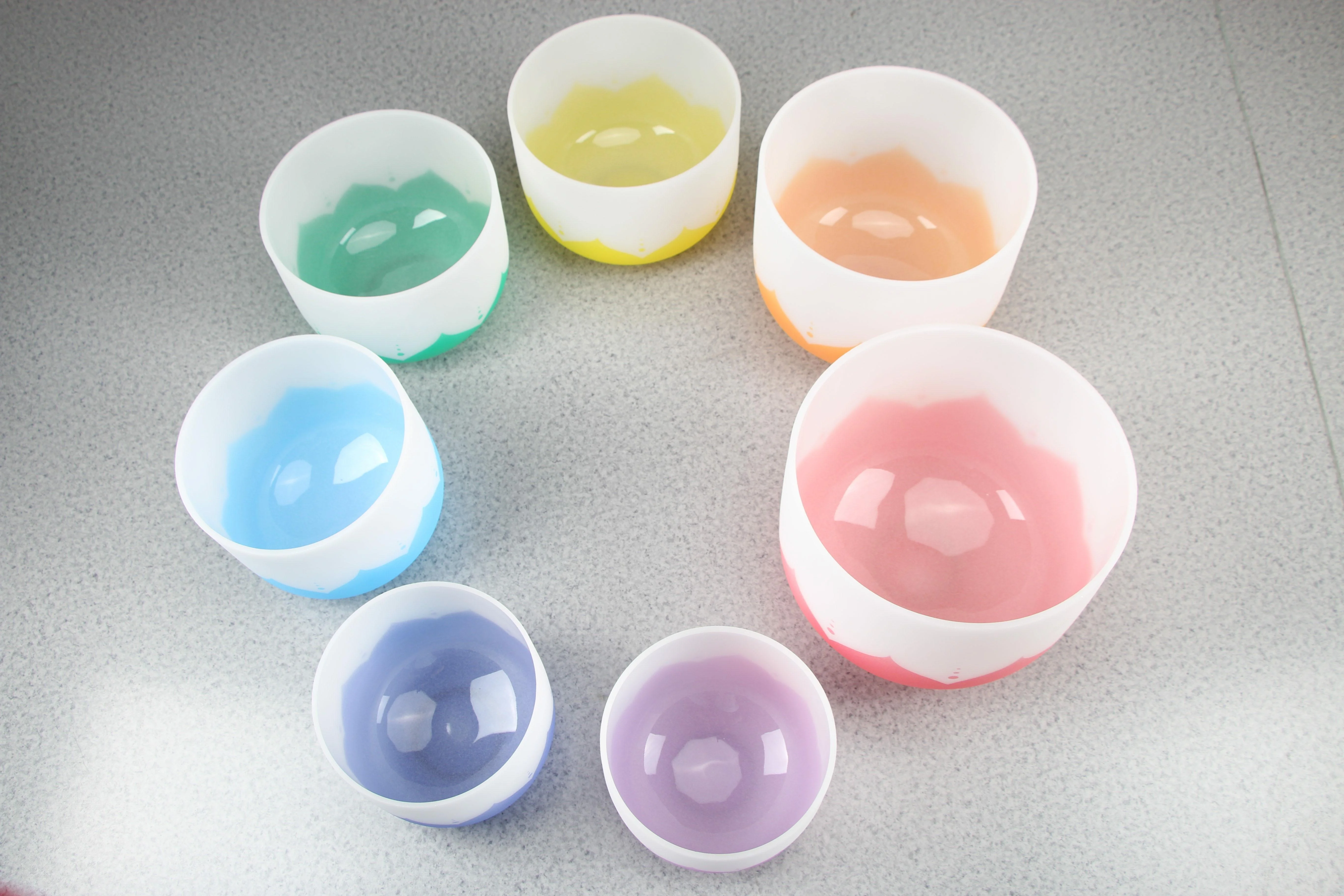 lotus crystal healing crystals quartz wholesale singing box singing bowl handmade singing bowl set quartz with bags colored