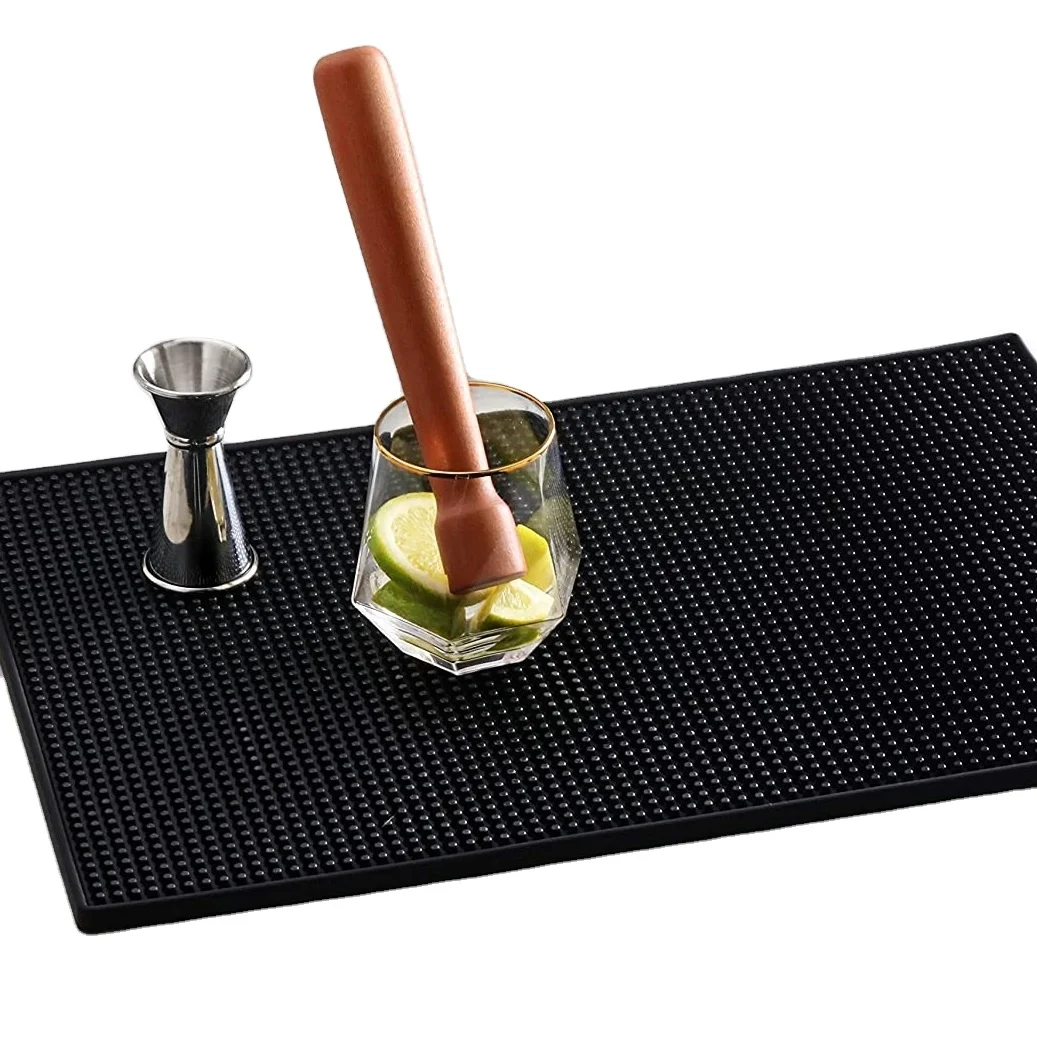 Beer Mat Heat Resistant Dishwaser Durable rubber pvc silicone Dish Drying draining Cushion Pad Table Mat Placemat Bar Table Mat