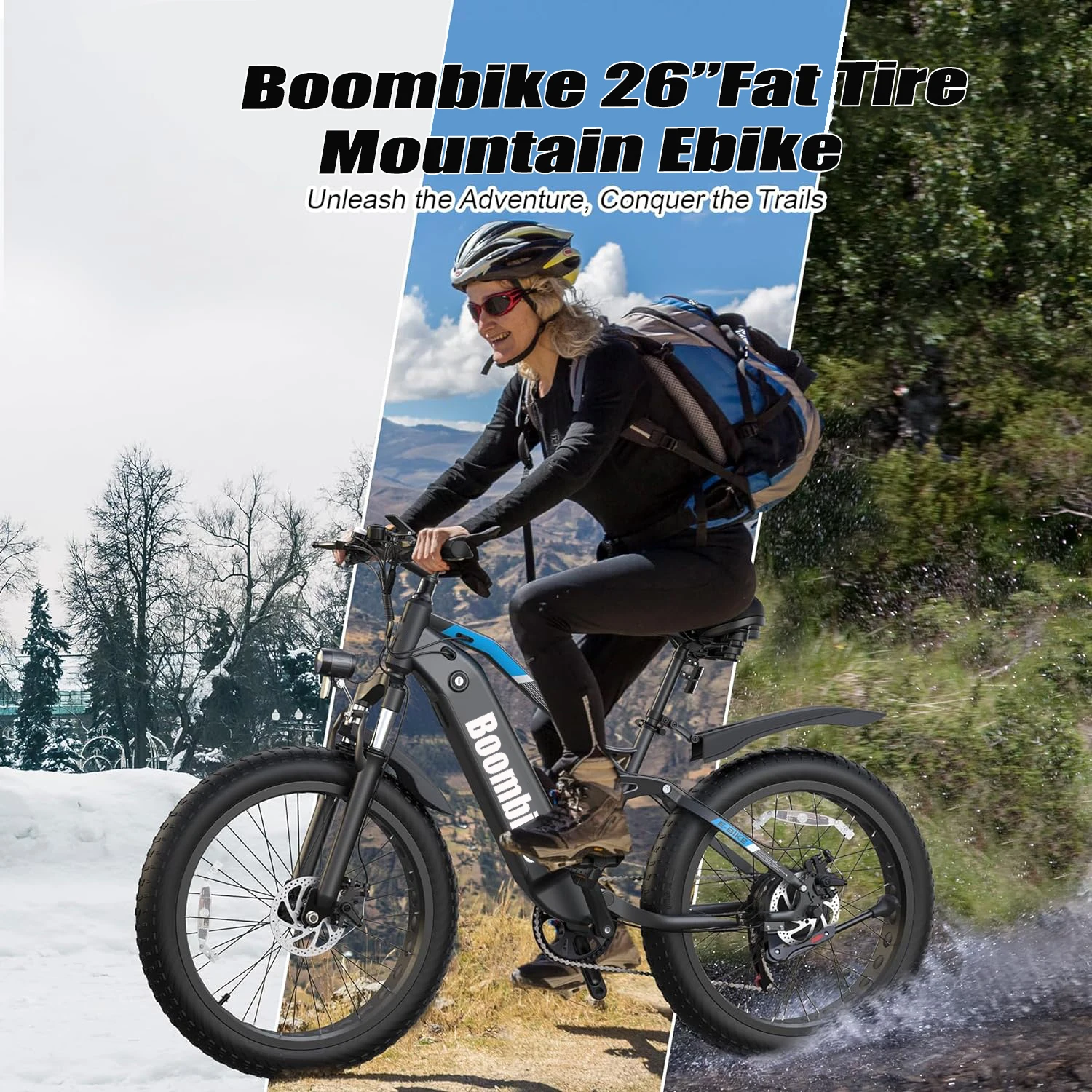 Boombike Electric City Bike 1000w 48v17.5ah Fat Tire Electric Bike High Speed 45km/h Electric Bicycle For Men And Women