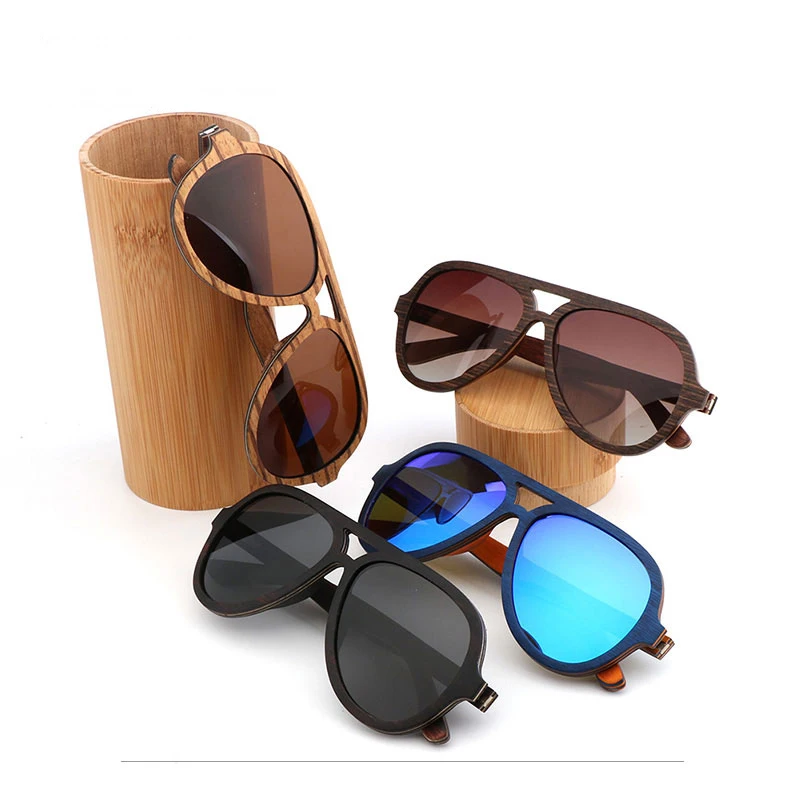 Zebra walnut wooden bamboo sunglasses 2022 Ti-fly sunglasses with pattern design