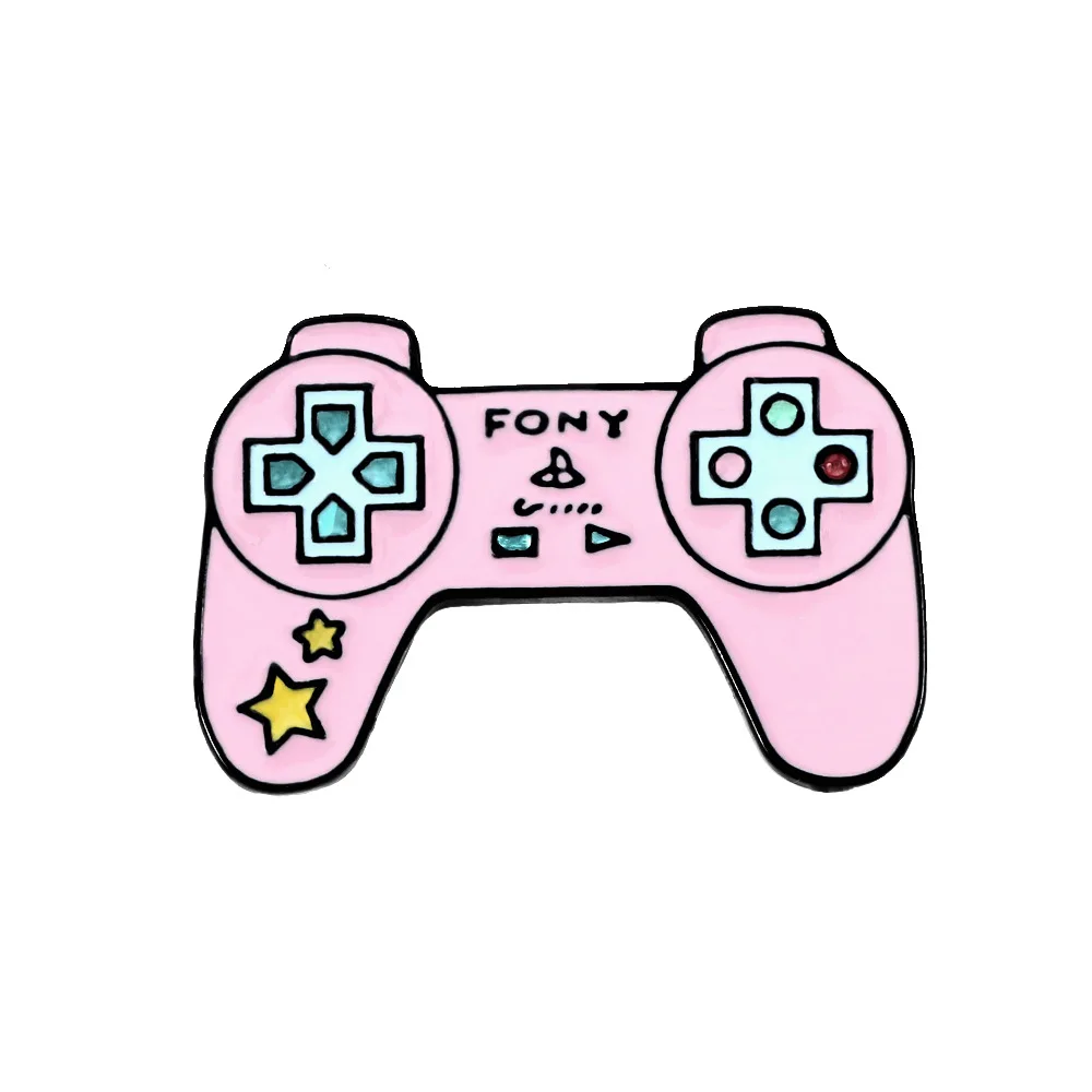 Creative Pink Ornament Cartoon Retro Electric Brooch Computer Monitor Handle Metal Enamel Lapel Pin