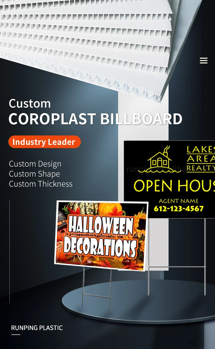 4mm Coroplast Real Estate Open House Campaign Bandit Signs