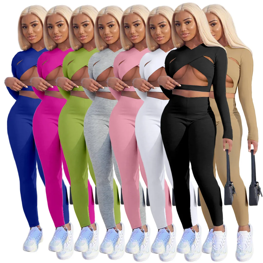 
DUODUOCOLOR Sexy outfit hollow out long sleeve sport wear fall clothing 2021 autumn two piece bodycon set women D10816 DUODUOCOLOR Sexy outfit hollow out long sleeve sport wear fall clothing 2021 autumn two piece bodycon set women D10816