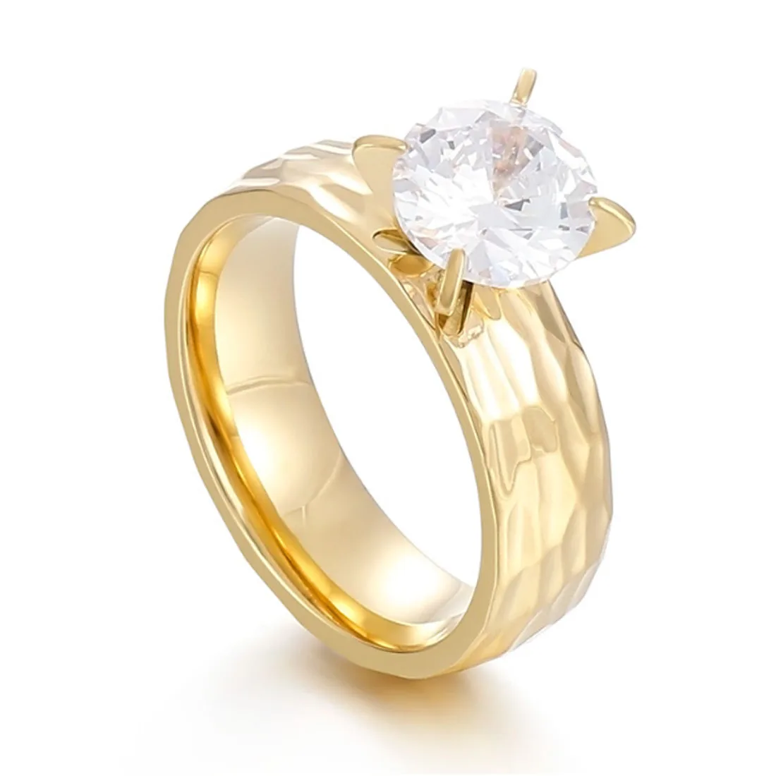 couple set bridal simple plating 18k 24k gold hammered jewelry dubai stainless steel wedding rings