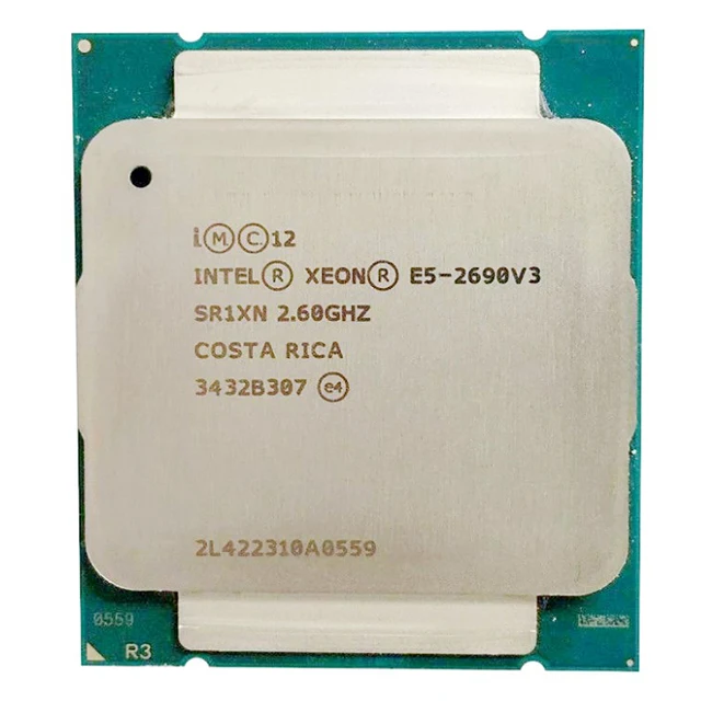 Для Intel Ксеон E5 2690 V3 2690V3 E5-2690V3 процессор 2 6 ГГц 12 жильная 30 Мб разъем LGA 2011-3 подходит X99 материнская