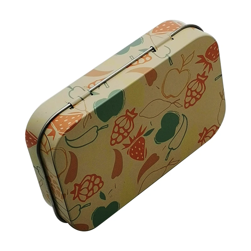 New Arrival Food Grade Child Proof Small Hinge Tin Box  For Candy Mint Pill Portable