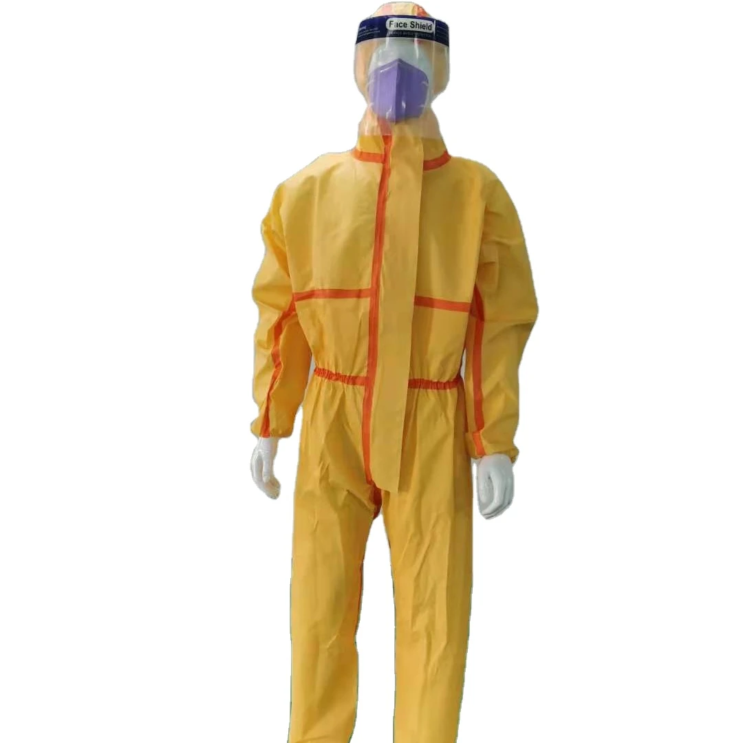 PPE Full body waterproof chemical protective overall jumpsuit anti acid type 5 chemical protective garment reusable work wear