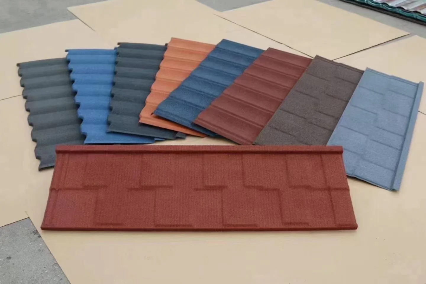 Aluminium Zinc Roofing Sheet Company Bent Types Stone Coated Metal Roof Tile In Nigeria Prices Chestnut Color