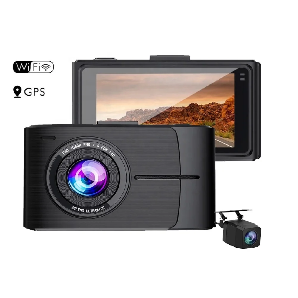Relee 2CH 4K Dash Cam 2160P GPS Wifi Car DVR Camera Ultra HD Auto Parking Monitor Night Vison 170 FOV Driving Recorder
