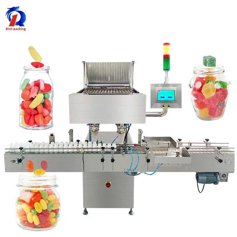 16 Lane PLC Full Automatic USA Gummy Bear Counter Counting Machine For candy