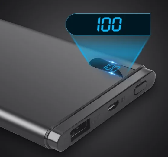 New Product Portable Metalliac Power Banks 10000mAh Double USB LCD Display External Backup Battery for Mobile Phone Charger