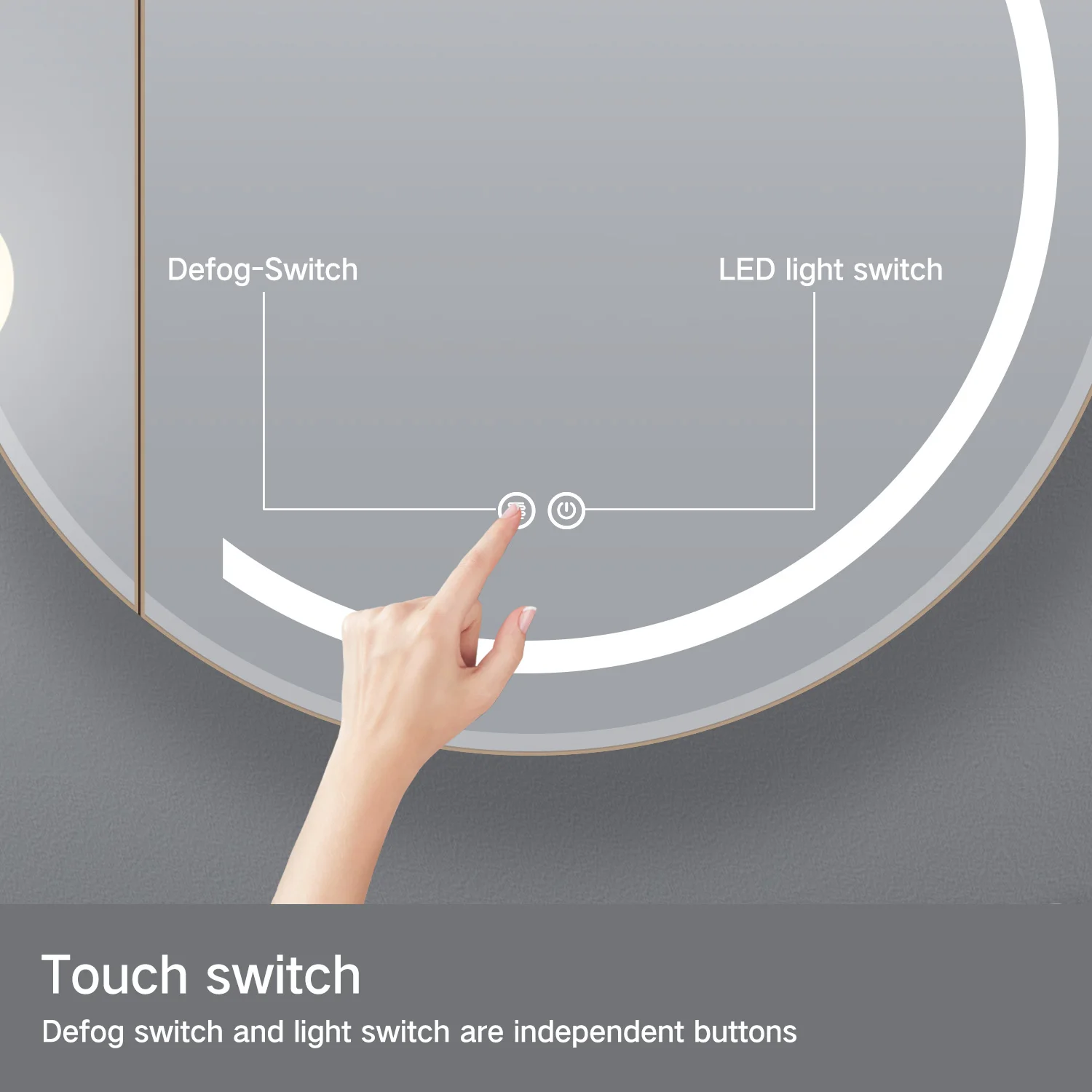 2024 Jitai Circular Luxury Top End Wall Mounted Modern Bathroom Cabinet Mirror