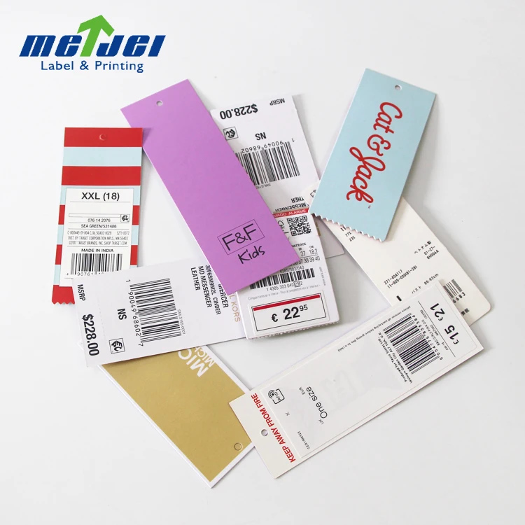 Custom Luxury Garment Swing Tags Clothes Label Print Name Logo Plastic Hang Tag With String Paper Hangtags For Clothing Own Logo