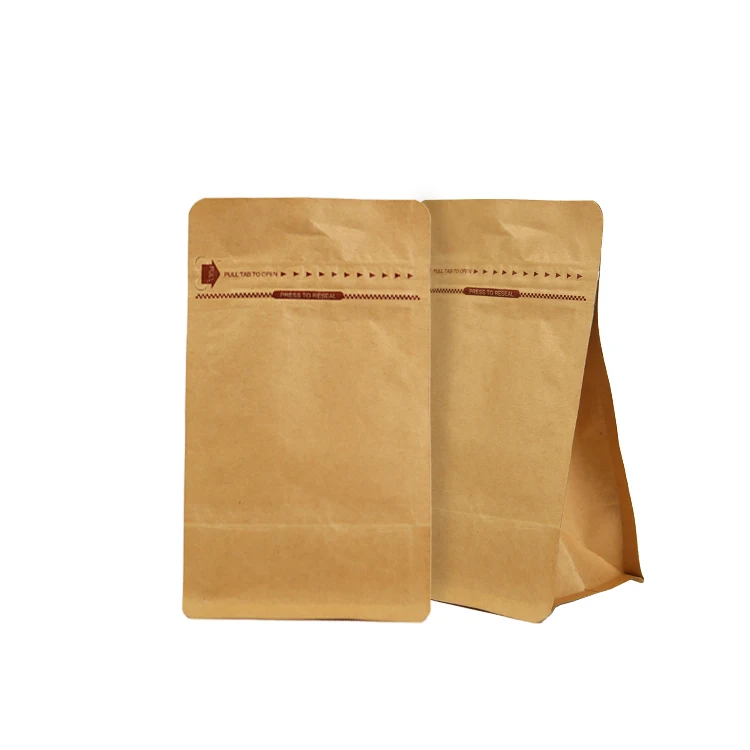 Custom Logo Packaging Bottom Side Bag Coffee Packaging Bag coffee Packaging Bean Kraft Paper Pouch With Zipper