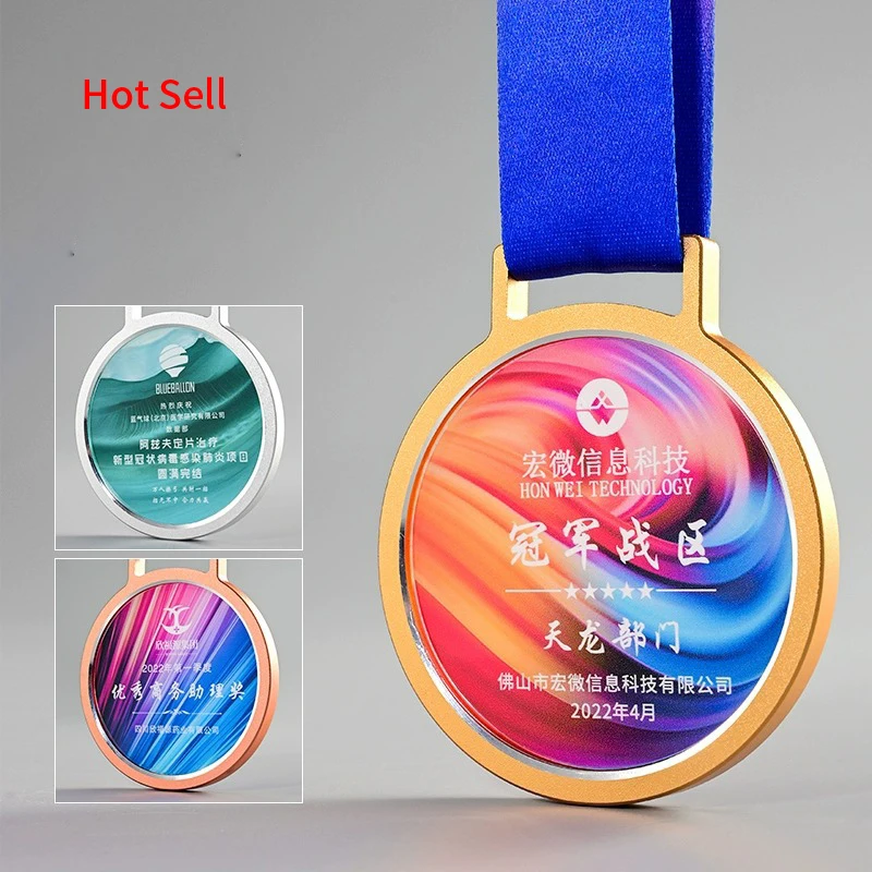 Crystal Brilliance Award Medal with Gilded Border