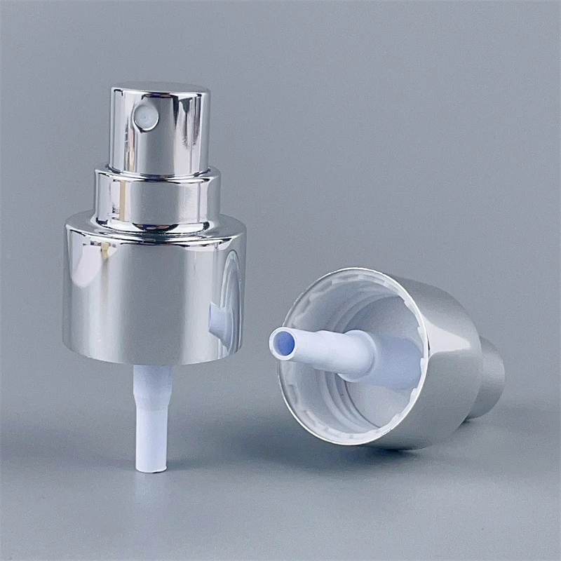 custom color 24/410 shiny silver fine mist sprayer pump aluminum perfume pump free sample full aluminum advanced spray pump