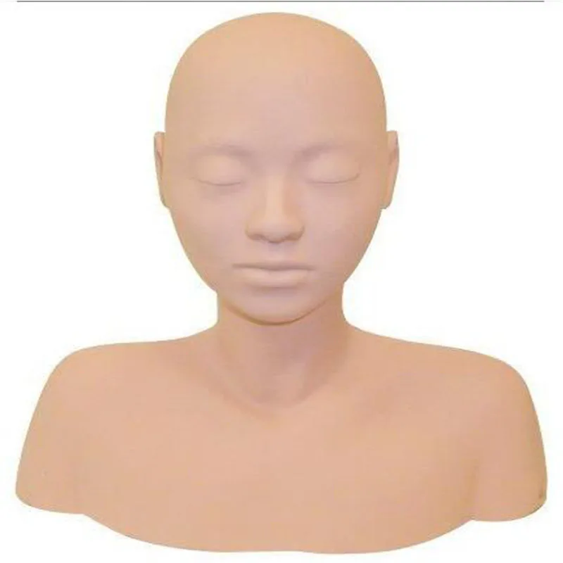 Soft Skin Silicone Training Mannequin Head Cosmetology Massage Practice Used Mannequin Head With Shoulder
