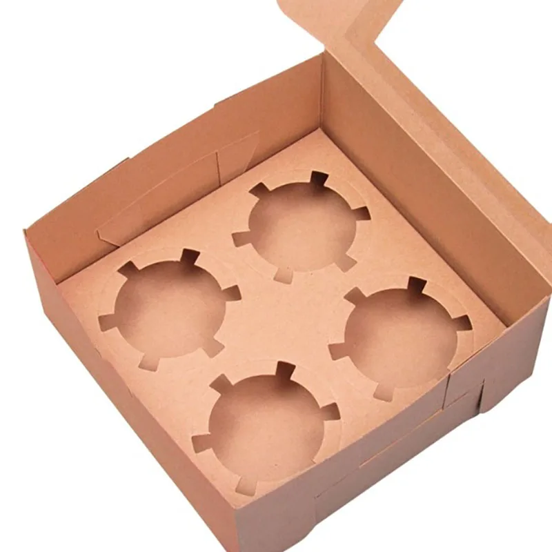 Custom Biodegradable Easy to Fold Cupcake Donut Macaron Food Paper Packaging Container Fruit Cake Dessert Gift Box