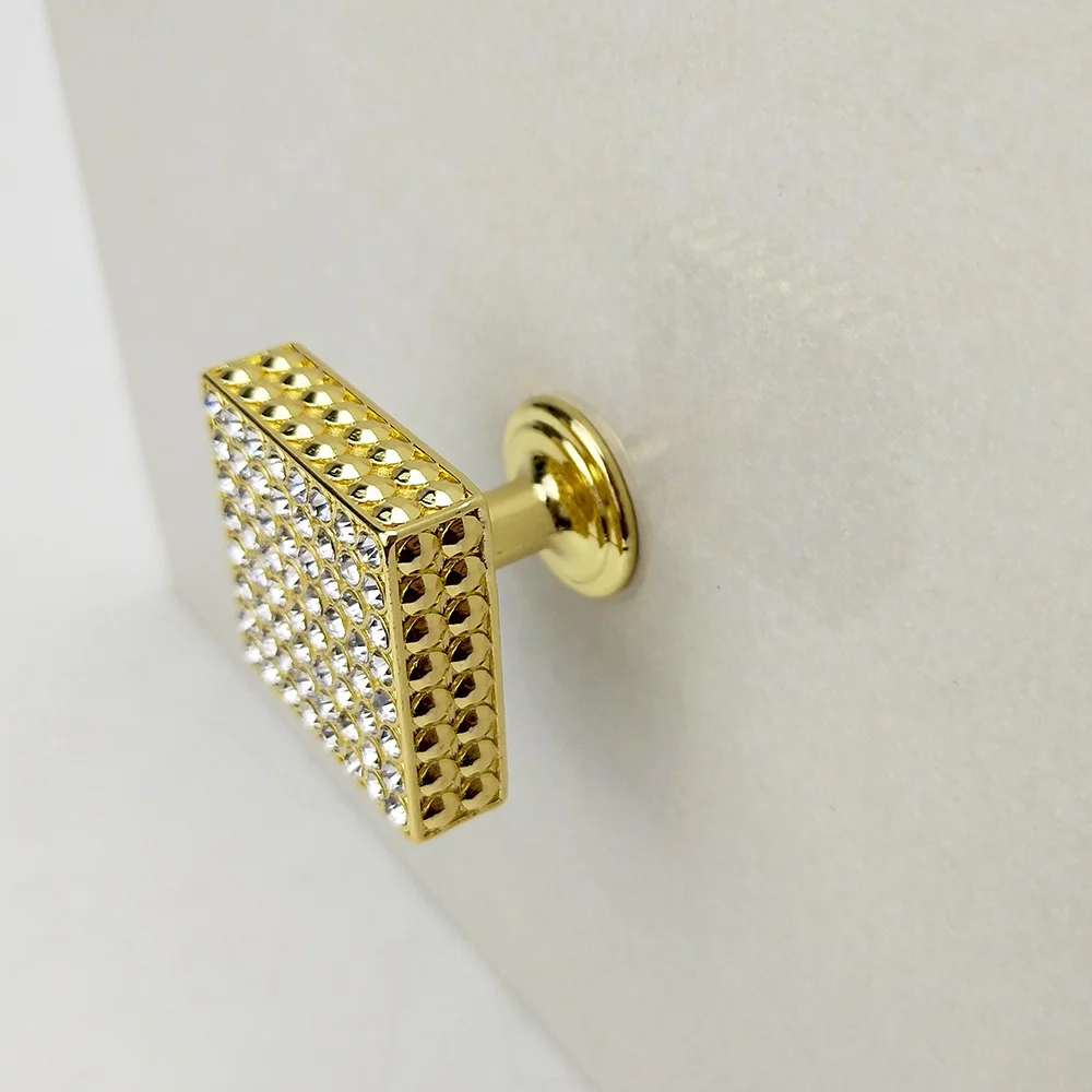 square rhinestones metal alloy furniture cabinet knobs,drawer handle