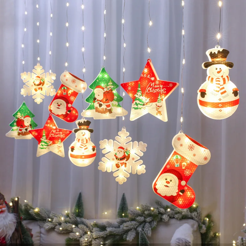 Christmas decorations curtain lights LED lights Christmas window decorations all star ice strip lights string waterproof