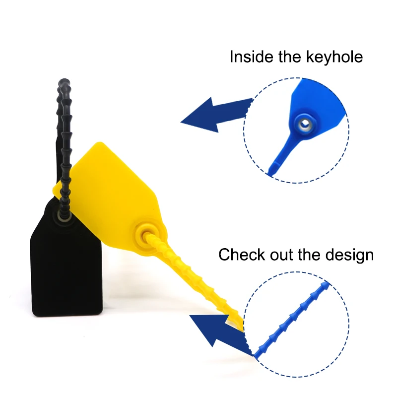 TX-PS300  500mm Pull Tight Disposable PP Tamper Evident Deposit Bag Plastic Tag