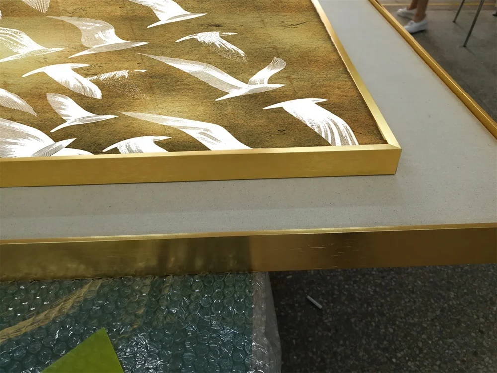 Hotel Project Customized Handpainted Gold Foil Beautiful Abstract Wall Art Oil Canvas Modern Painting Paint