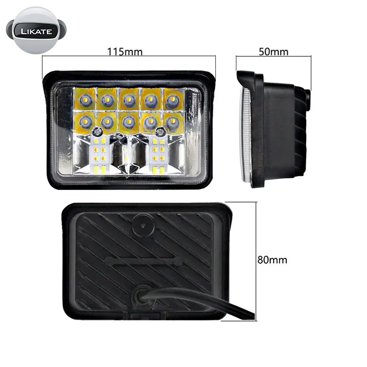оптовая продажа 12V - 80V LED рабочий свет 64 Вт квадратный высокой мощности Наводнение Светодиодный лампы для грузовиков