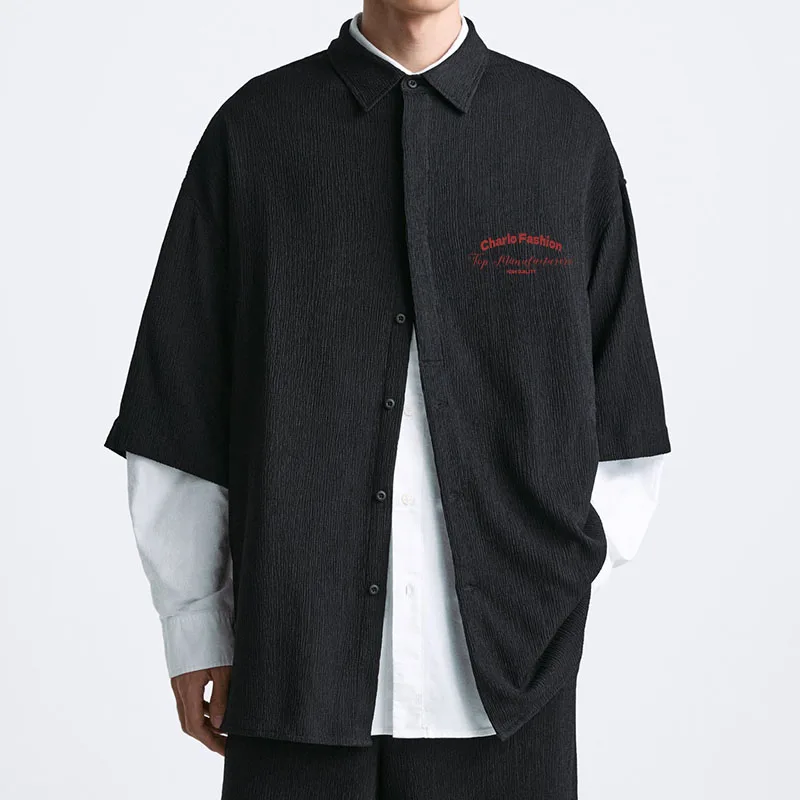 Custom Print Button Up Short Sleeve Casual  Shirt for Men Dropshipping  100% Organic Cotton Oxford Long Sleeves wit