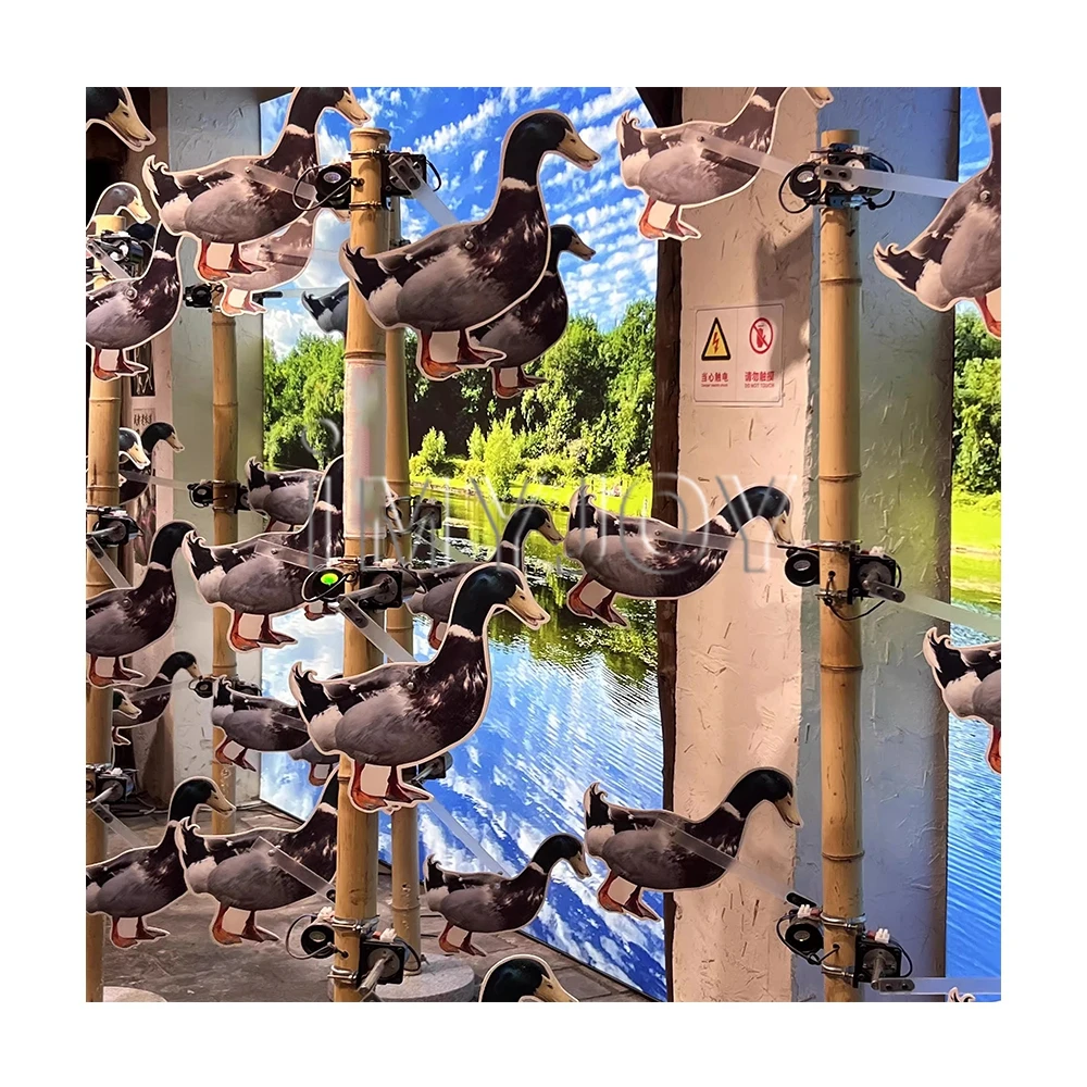 Carnival attract popularity activity prop personalized custom 3d puzzle spinning duck rabbits wooden animals sculpture