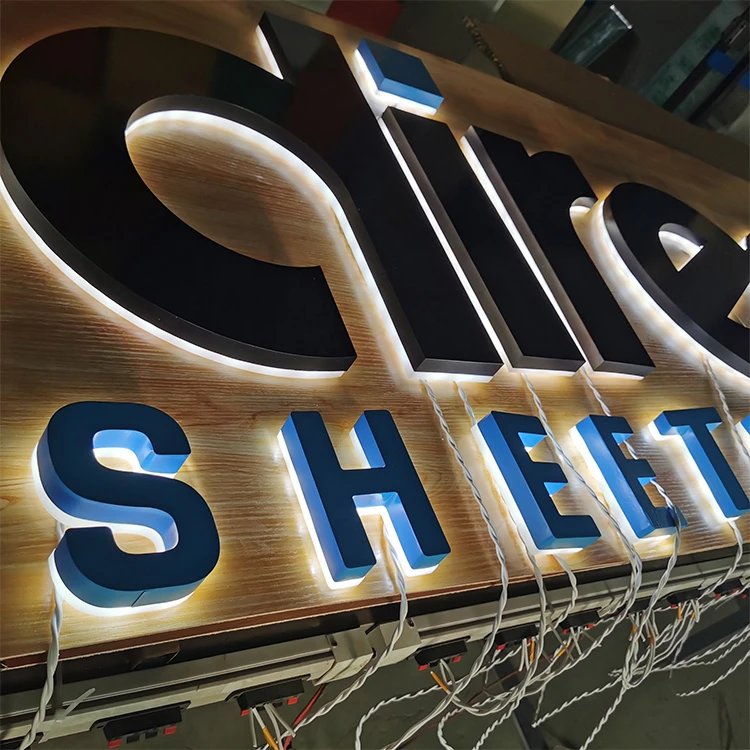 Custom Stainless Steel Led Letter Backlit 3D Letter luminous letters company logo name
