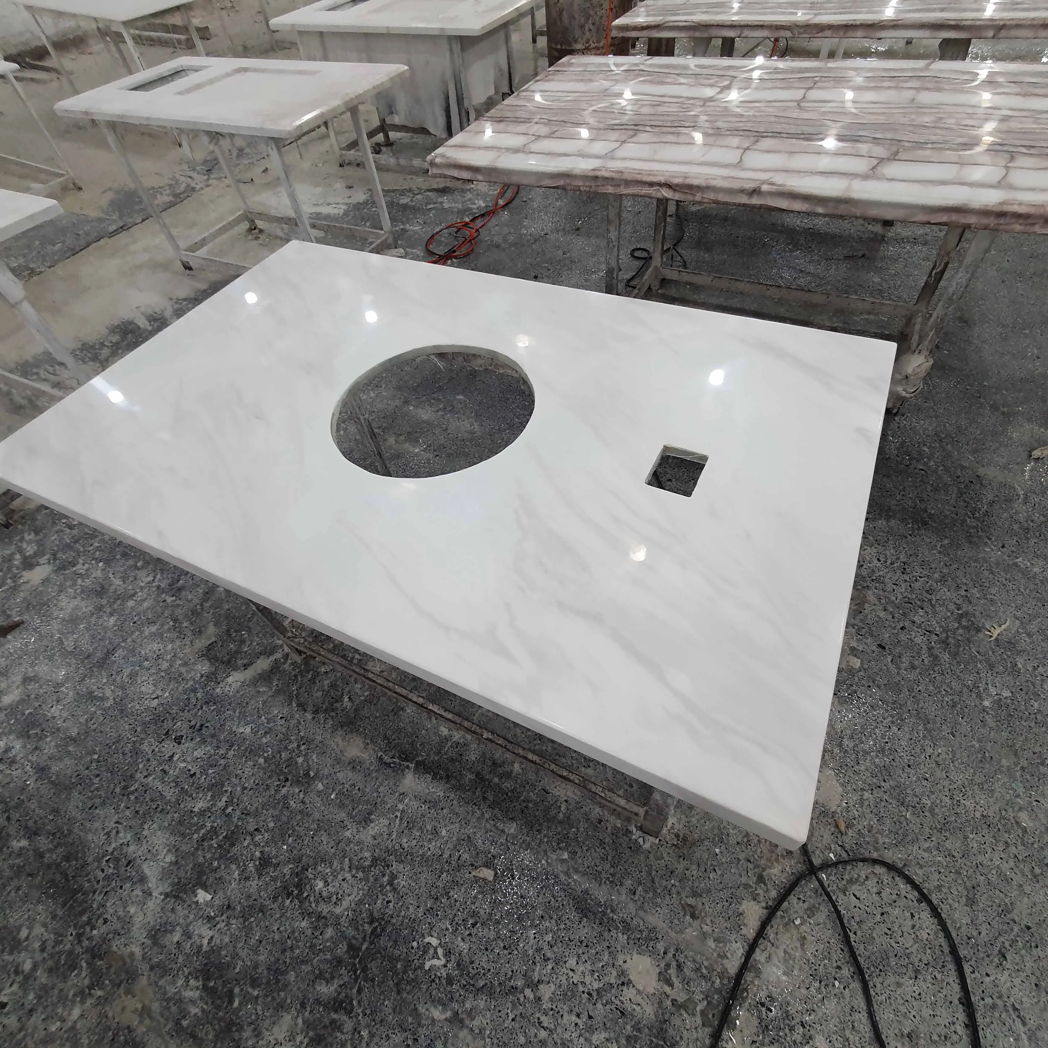 Long Narrow Bar Tables Marble Top Dining Table Natural Marble Stone Table Top