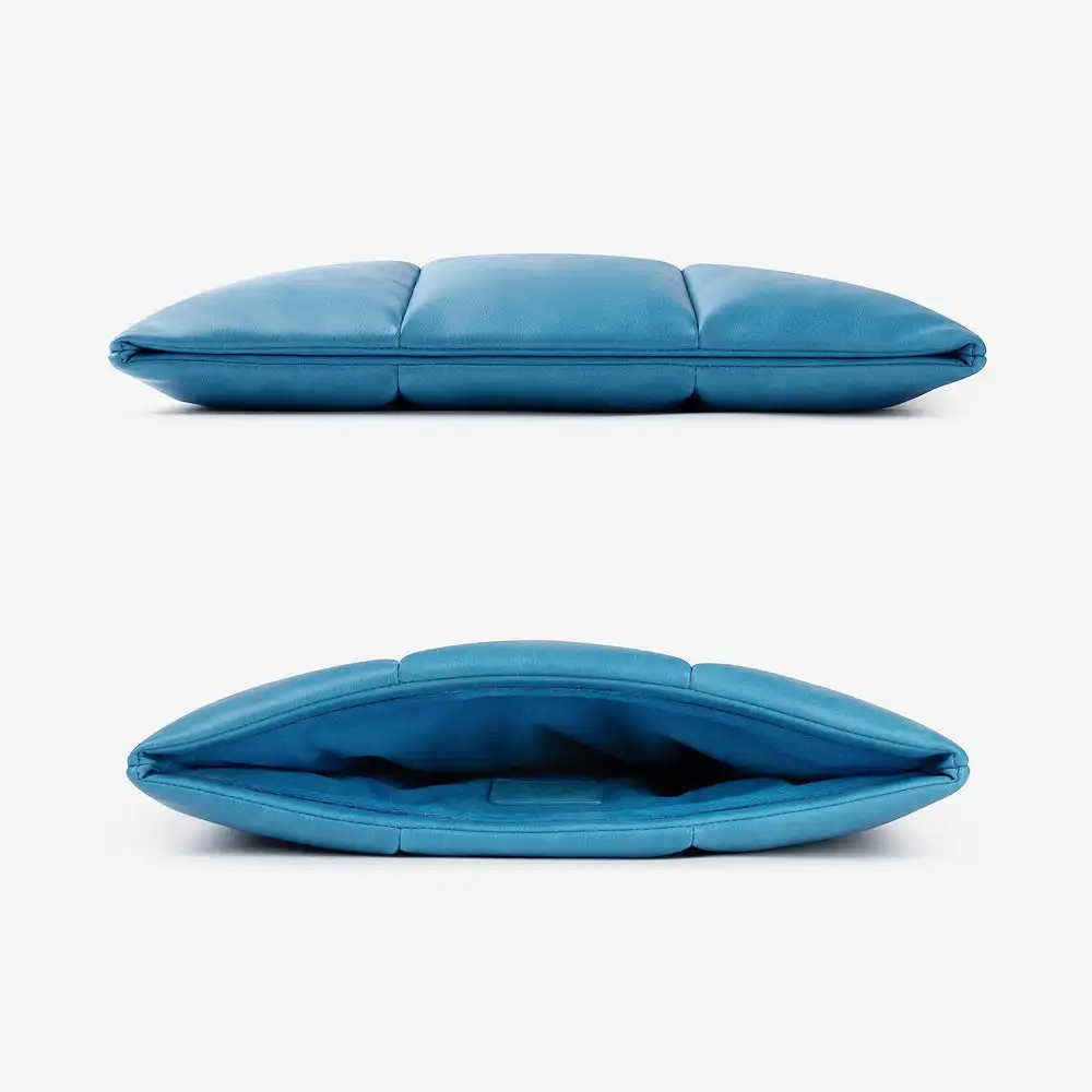 Custom Size Logo PU Leather Pillow Padded Quilted Magnetic Closure Laptop Tablet Protection Sleeve Pouch Bag