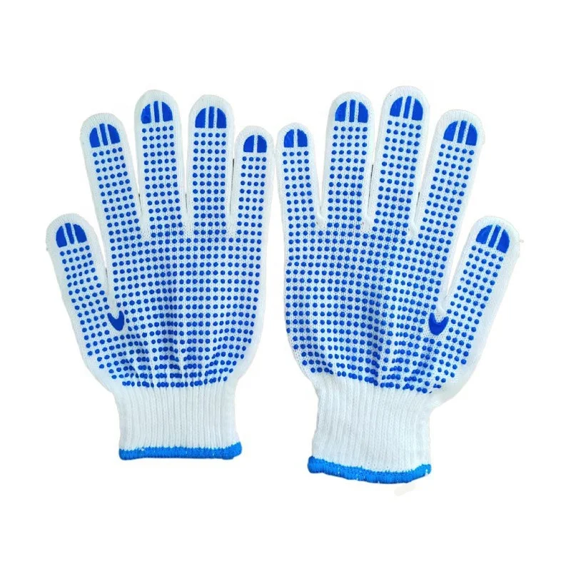 Knitted bag 600 pairs per piece c600g cotton gloves wear-resistant, thickened beads gloves, t-point safety  protective fine yarn