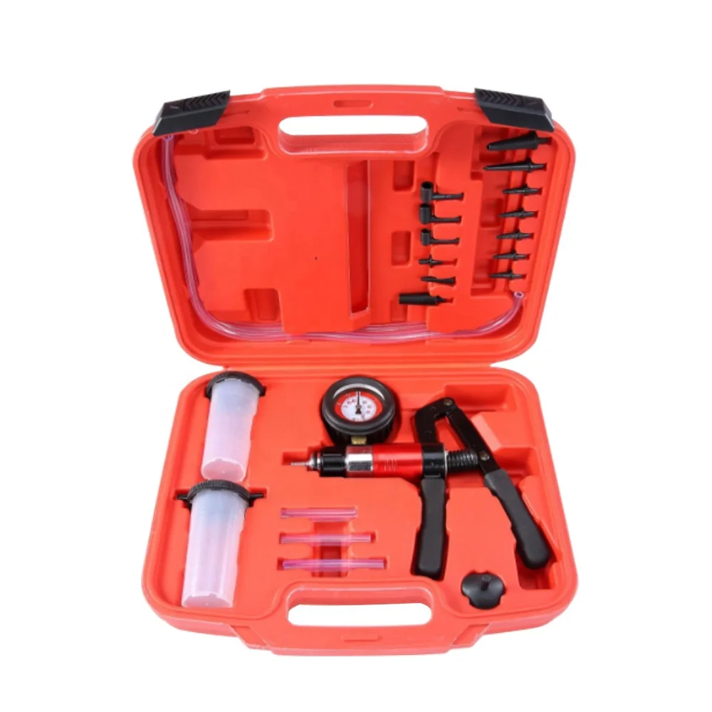 2 In 1 Hand Held DIY Brake Fluid Pressure Pump Vacuum Pump Pressure Tester Kit Hand Held Vacuum Pump Brake Bleeder Set