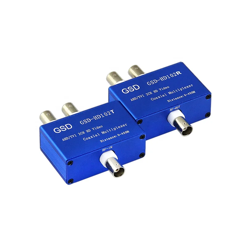 2 channel cctv ahd/cvi/tvi 1080p video coaxial multiplexer hdtvi  3MP