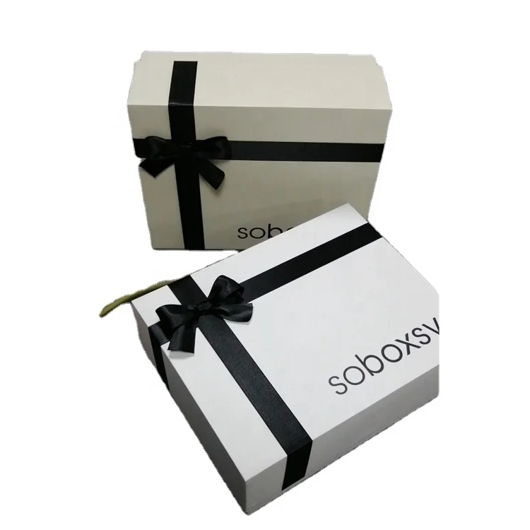 2020 hot selling exquisite and cheap heaven and earth cover gift boxes wholesale with ribbon bow