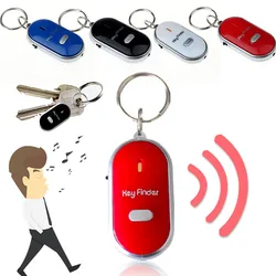 LED light torch remote anti-lost smart alarm  whistle key finder sound control keyring locator keychain