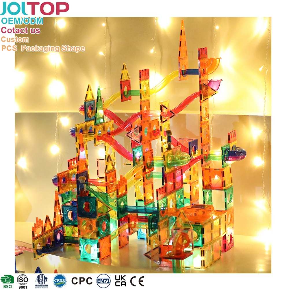 Magnetic Building Block Colorful Pipe Educational Toys Sets Marble Run Magnets Building Blocks For Kids