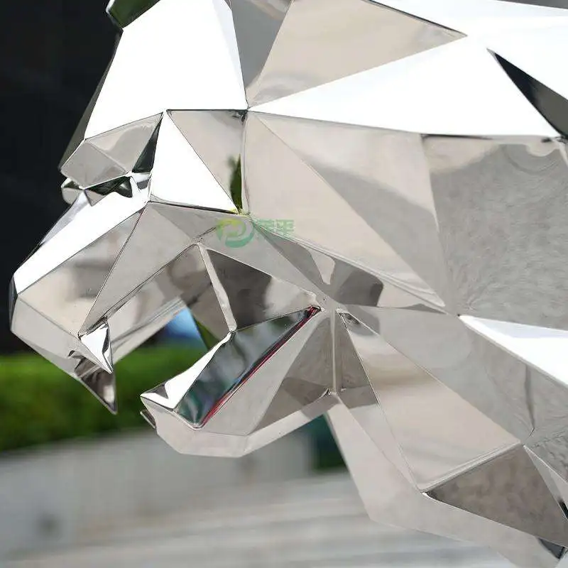 Customized High Quality Large Modern Outdoor Garden Decorative Metal Art Abstract Weathering Lion Stainless Steel Sculpture