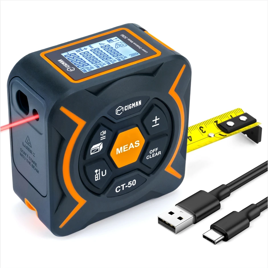 CIGMAN CT-50 Laser Distance Meter 50m Distance Meter Laser Digital Tape Measure Tool