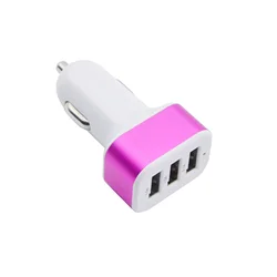Portable 3-Port USB Car Charger Random Color Dropshipping 12V/24V  1A Quick Charging Triple Ports Auto Charger Adapter