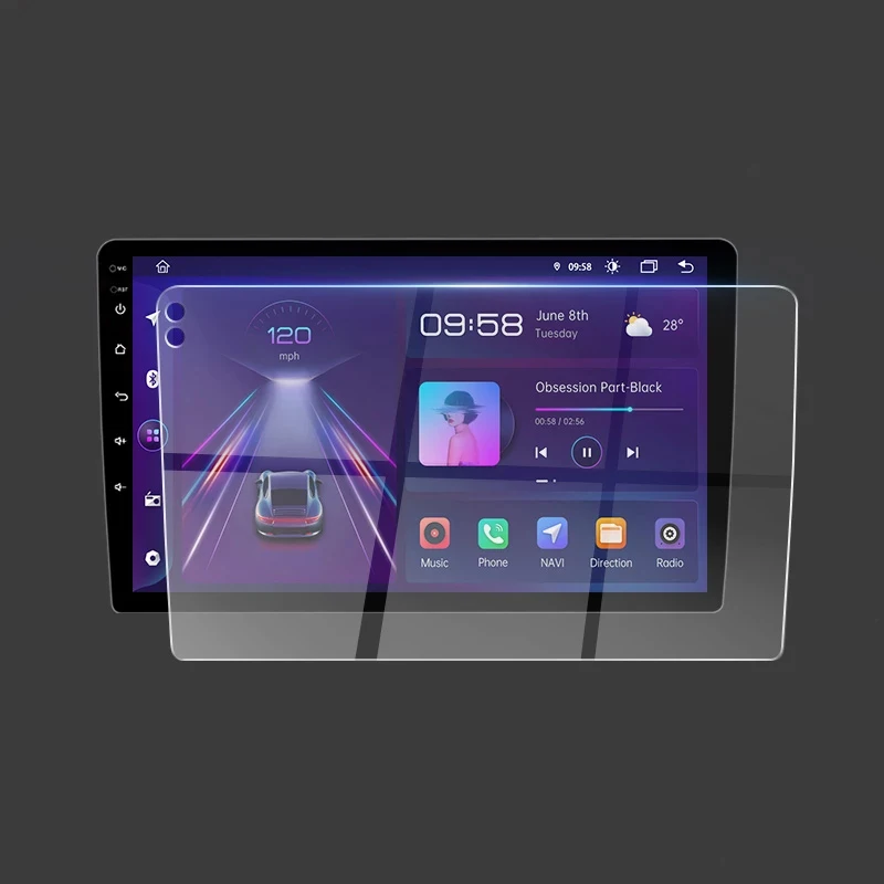 car accessories tempered glass touch screen protector film For auto used Android GPS DVD radio player navigation 7 8 9 10 inch