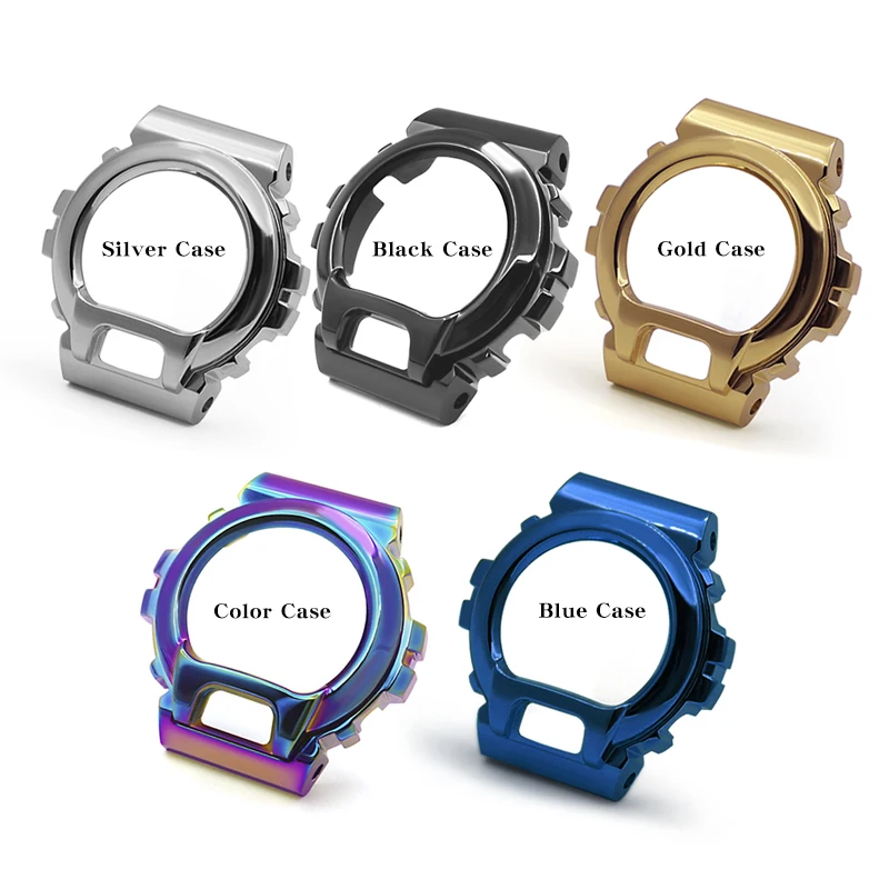 Bling bling iced out diamond case  stainless steel watchband series and  frame metal case dw-6900 bezel