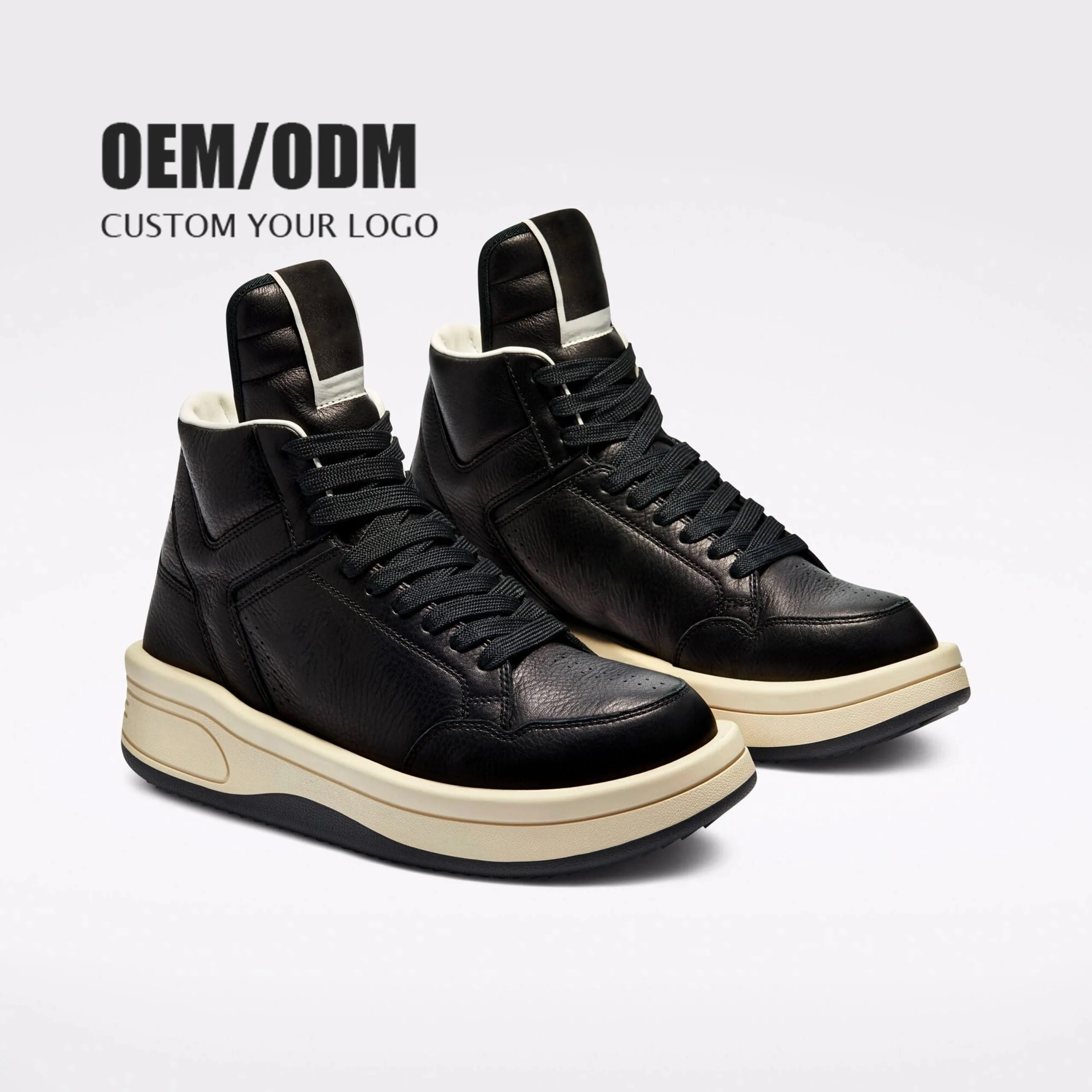 Original Customize Logo Men Blank Skateboard Manufacturer Custom High Cut Leather Walking Sneaker Shoes