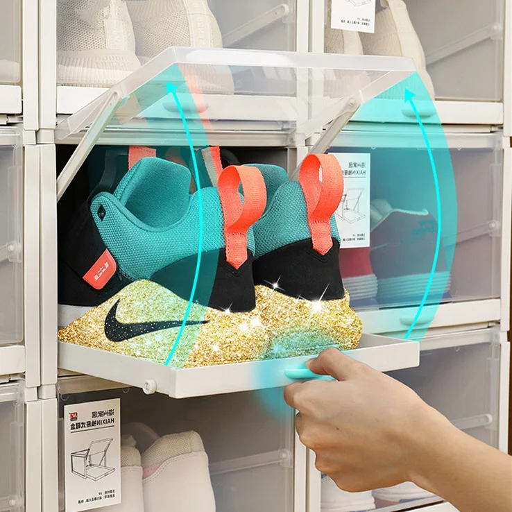 2020 new design  household transparent shoe box  plastic  drawer storage box