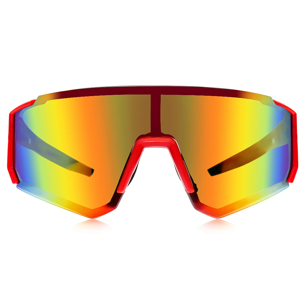 Cycling Sunglasses One Piece Bike Eyewear PC Lens Unbreakable Lightweight Sports Glasses