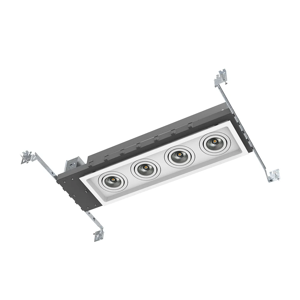 4*10w Multiple Head Led Lamp Square Grille Spotlight Dimmable COB Downlight Ceiling Recessed Light For Project